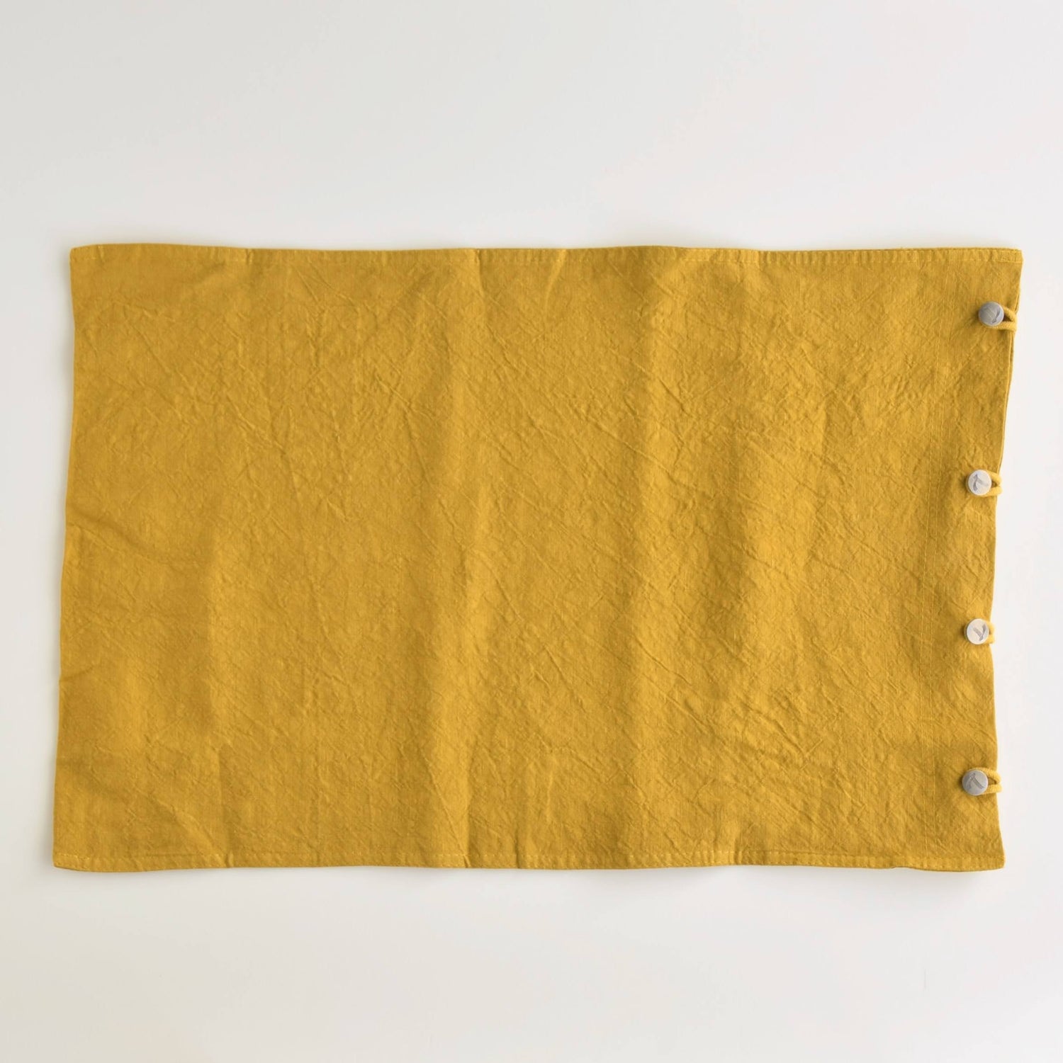 クッションカバー　フランス製　フレンチリネン　黄色　黄土色