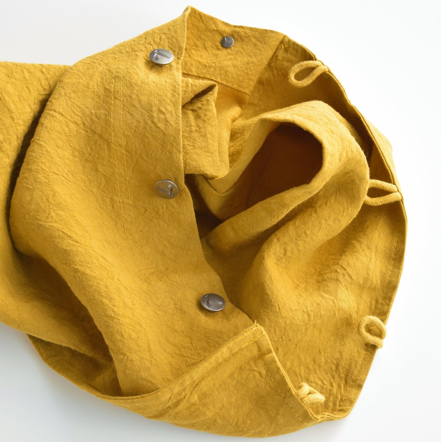 クッションカバー　フランス製　フレンチリネン　黄色　黄土色