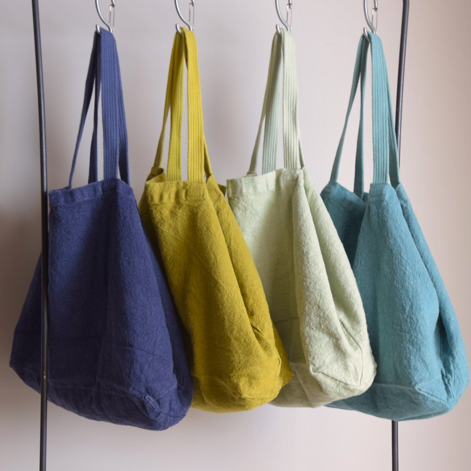 バッグ　トートバッグ　リネン　フランス製　黄色　カシスベルガモット　ピスタチオ　ラグーン