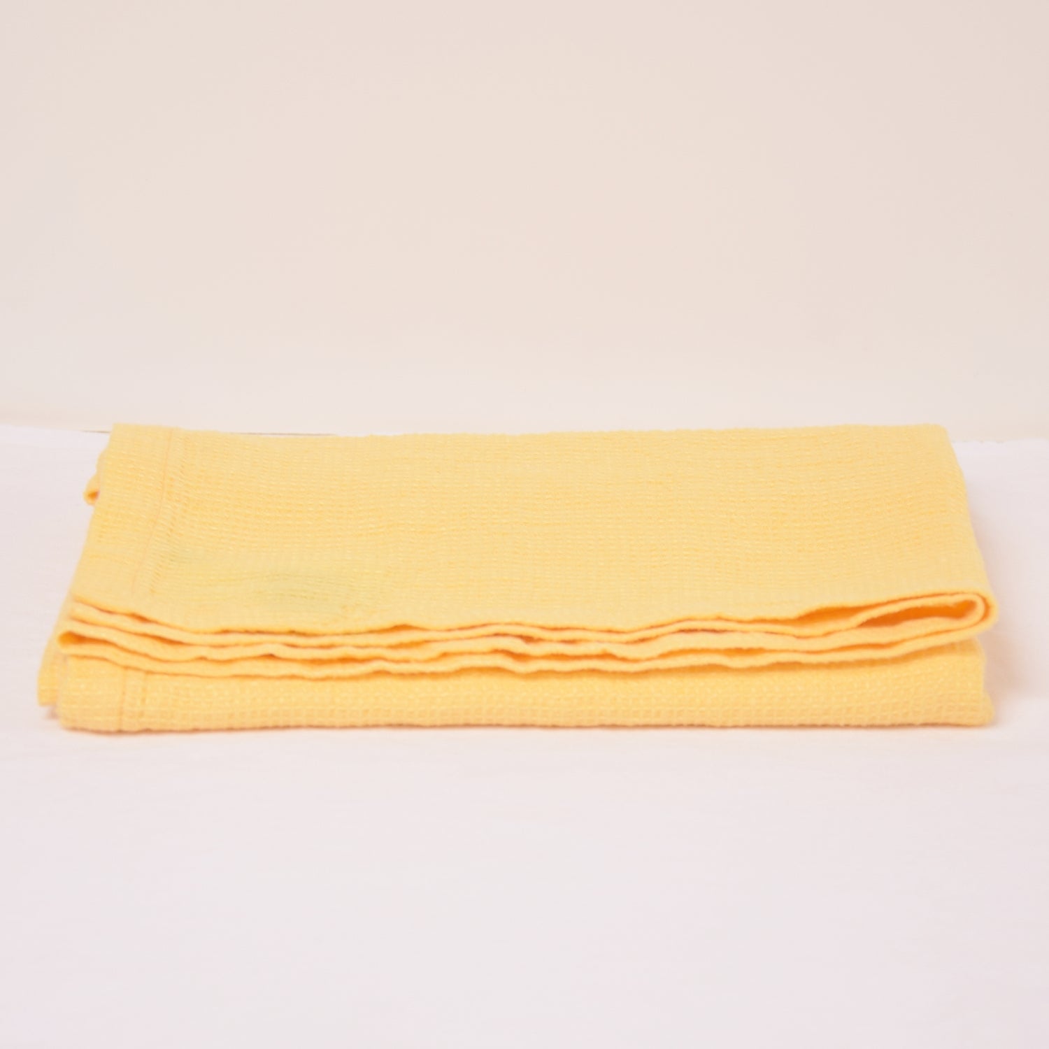 バスタオル　タオル　麻　リネン　フレンチリネン　フランス製　ワッフル生地　ハニコム織　黄色　コーン色　イエロー