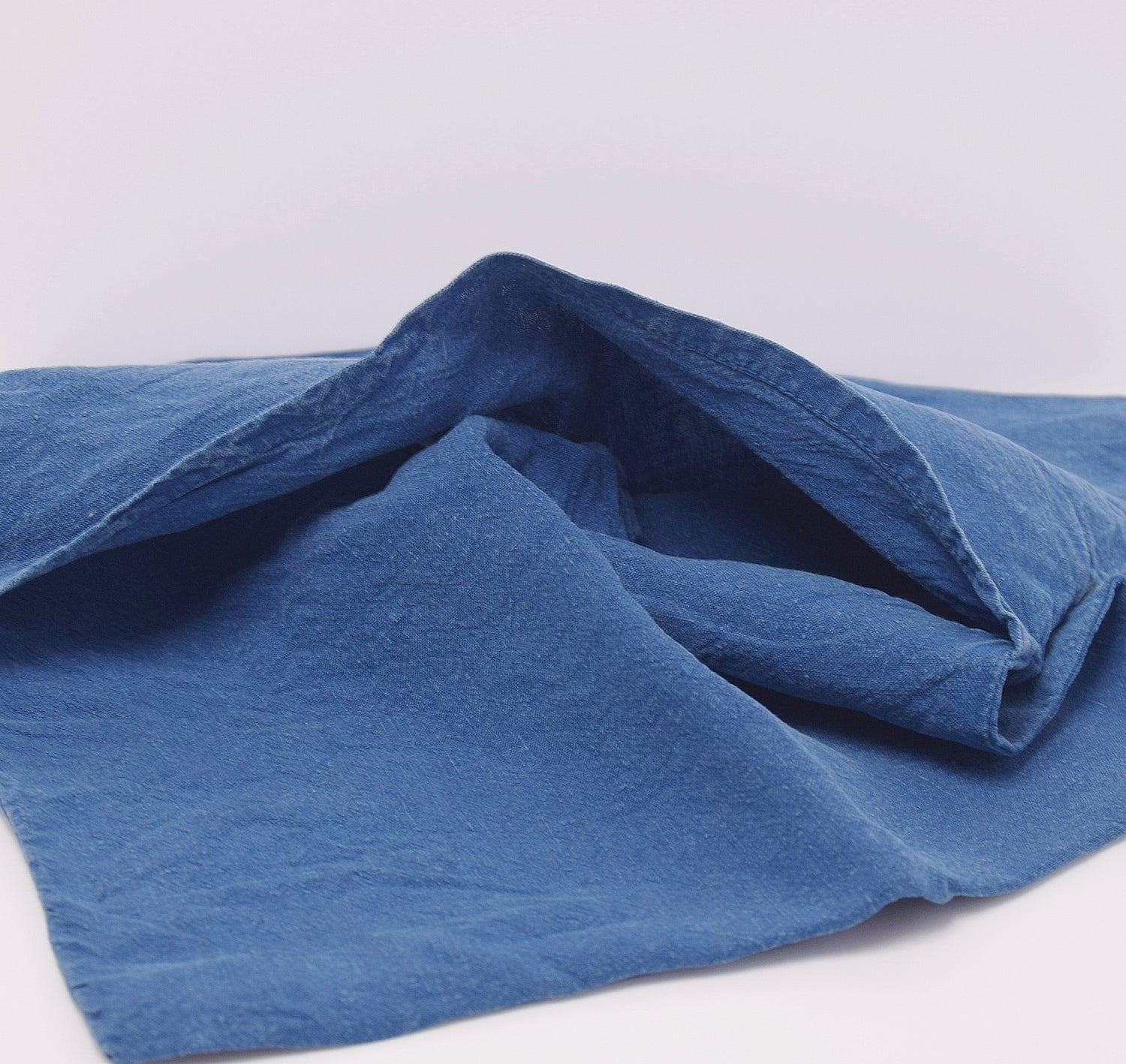 クッションカバー　麻100％　フランス製　フレンチリネン　ミニクッション　青　ブルー